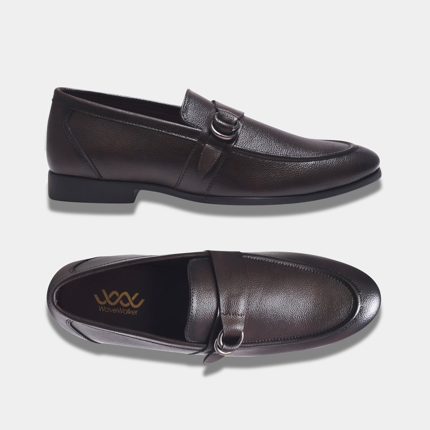 WAVEWALKER PUNCH Men Faux Leather Black Slip-On Loafers