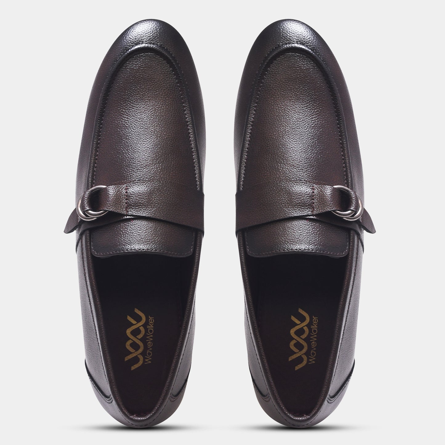 WAVEWALKER PUNCH Men Faux Leather Black Slip-On Loafers