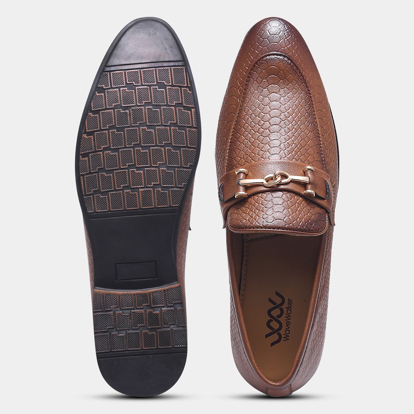 WAVEWALKER RELAX Men Faux Leather Black Slip-On Loafers