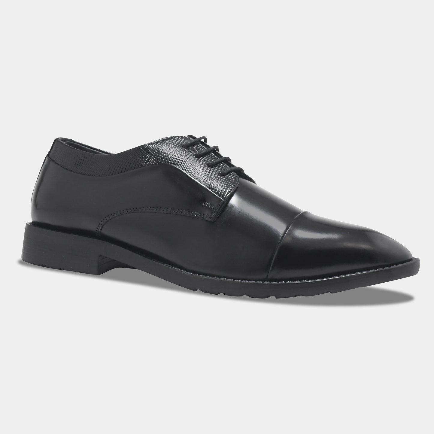 WAVEWALKER STYLE Men Faux Leather Black Oxford Lace-Ups Shoes