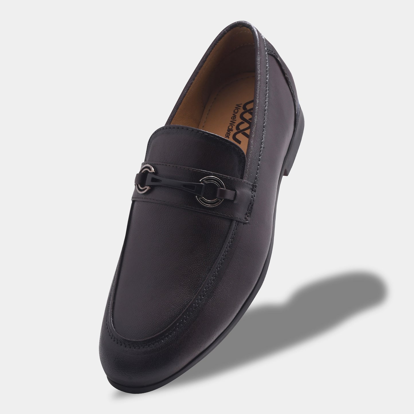 WAVEWALKER TINNY Men Black Leather Slip-On Loafers