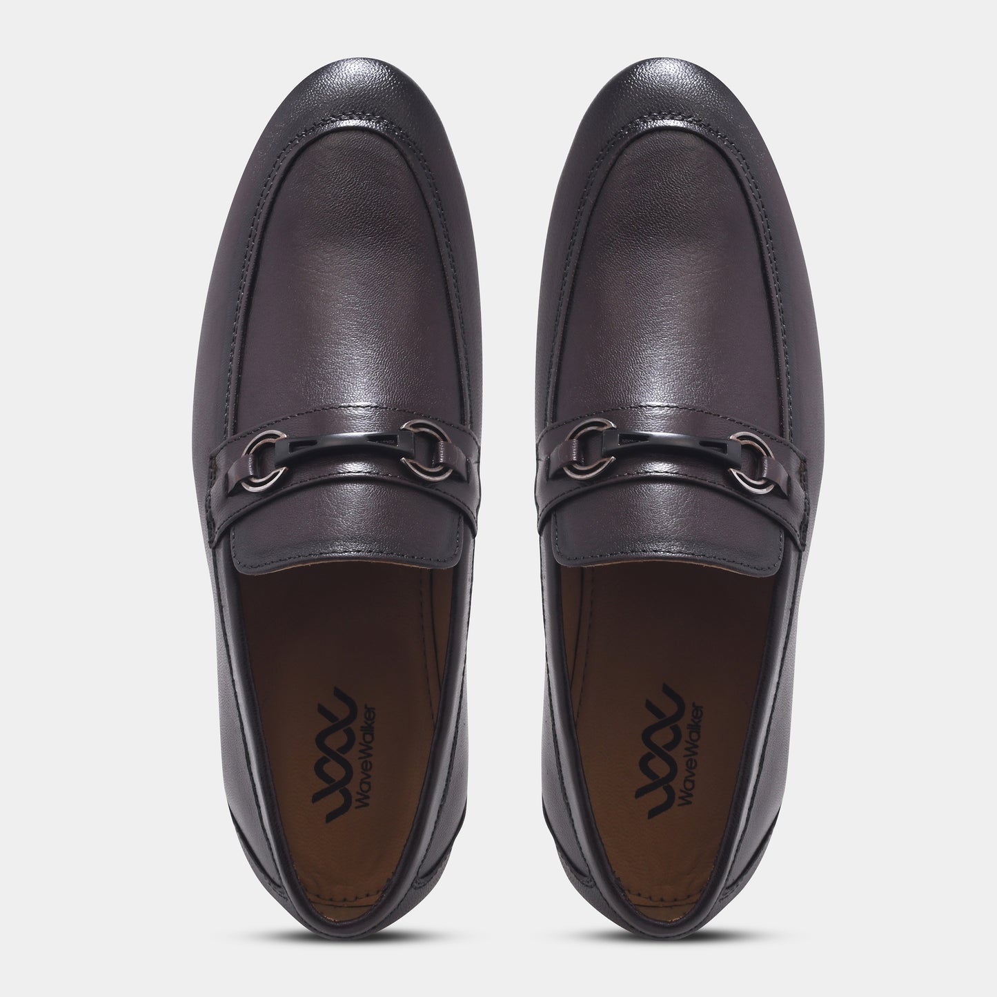 WAVEWALKER TINNY Men Black Leather Slip-On Loafers