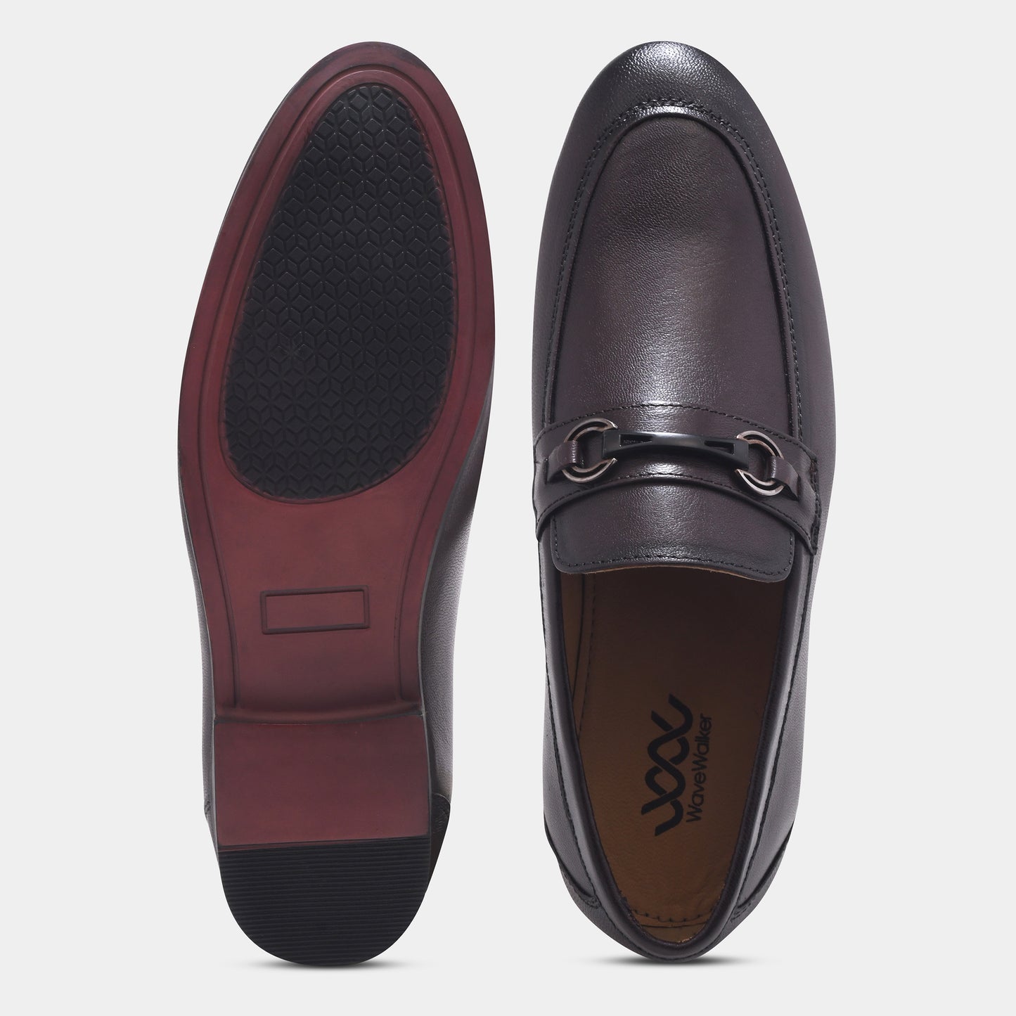 WAVEWALKER TINNY Men Black Leather Slip-On Loafers