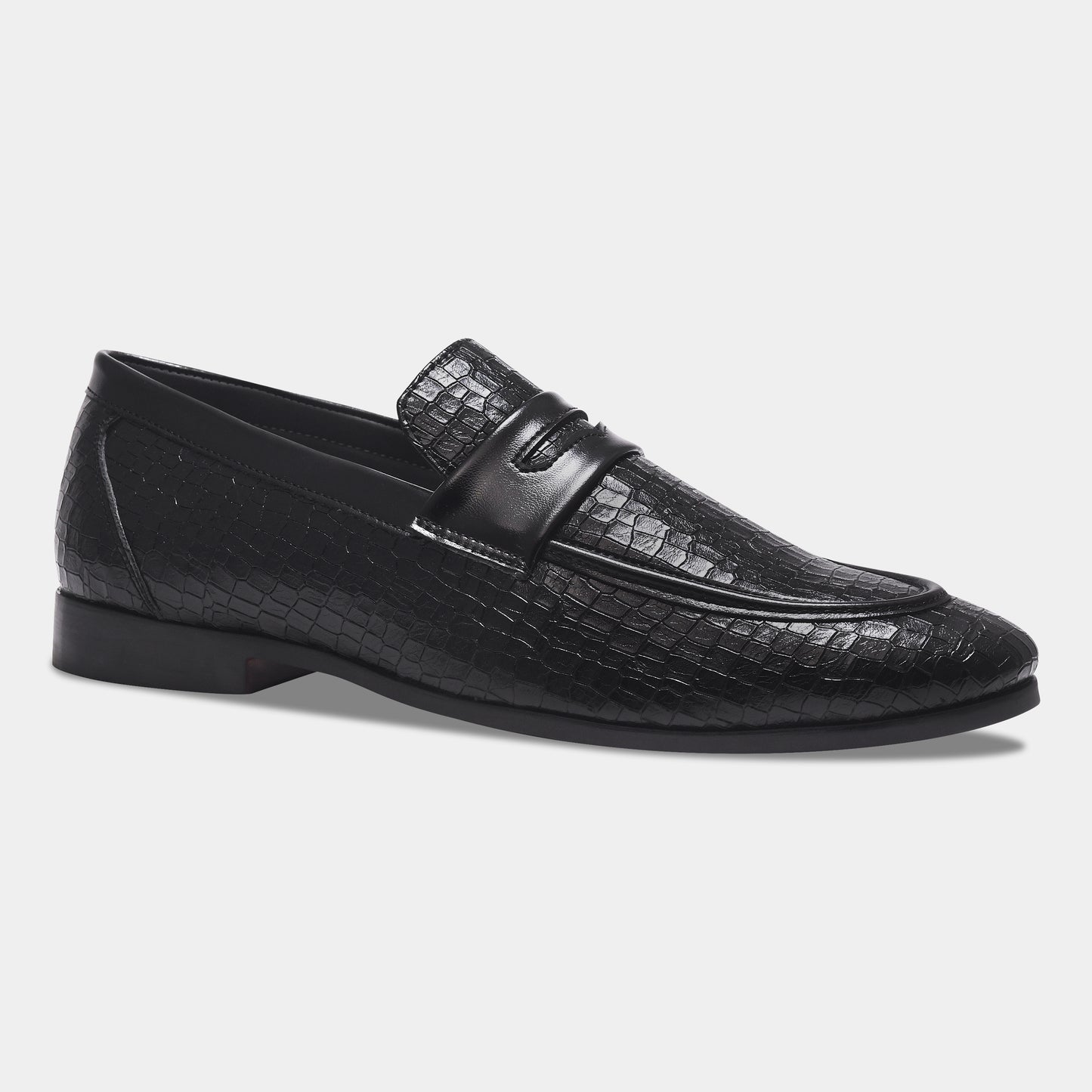 WAVEWALKER TWISTTER Men Faux Leather Black Slip-On Loafers