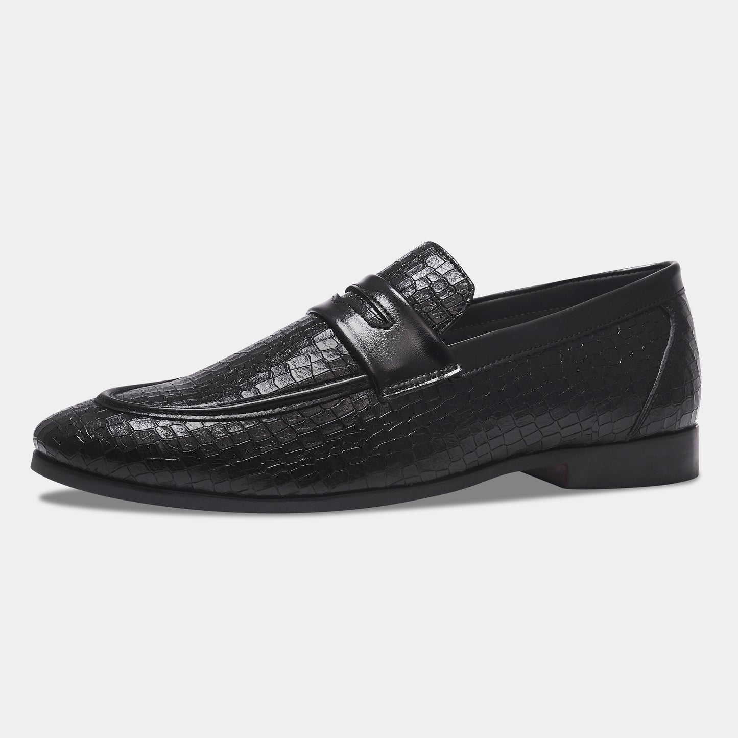 WAVEWALKER TWISTTER Men Faux Leather Black Slip-On Loafers
