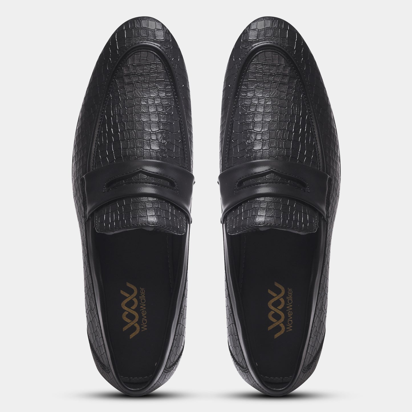 WAVEWALKER TWISTTER Men Faux Leather Black Slip-On Loafers