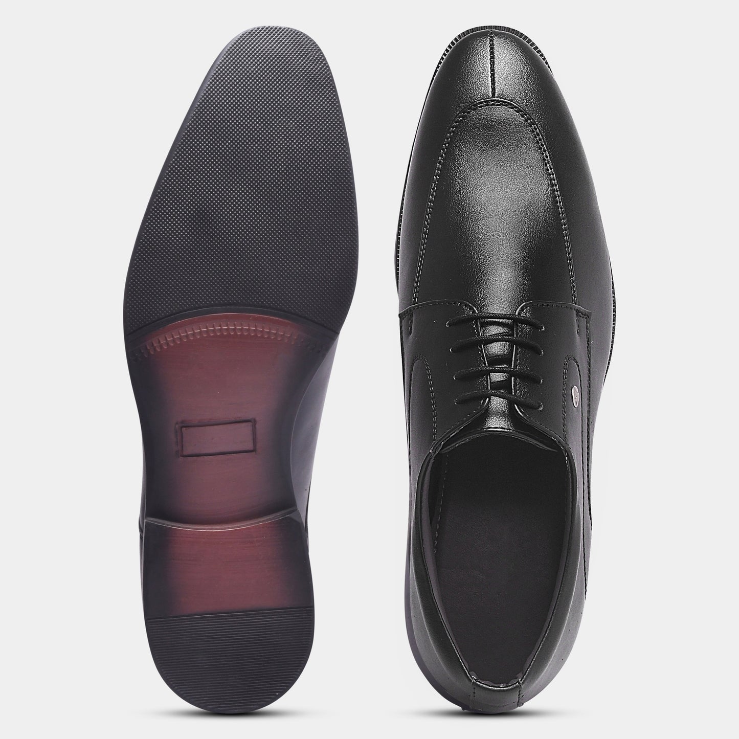 WAVEWALKER Arrow Split Toe Black Derby Formal Shoes For Men