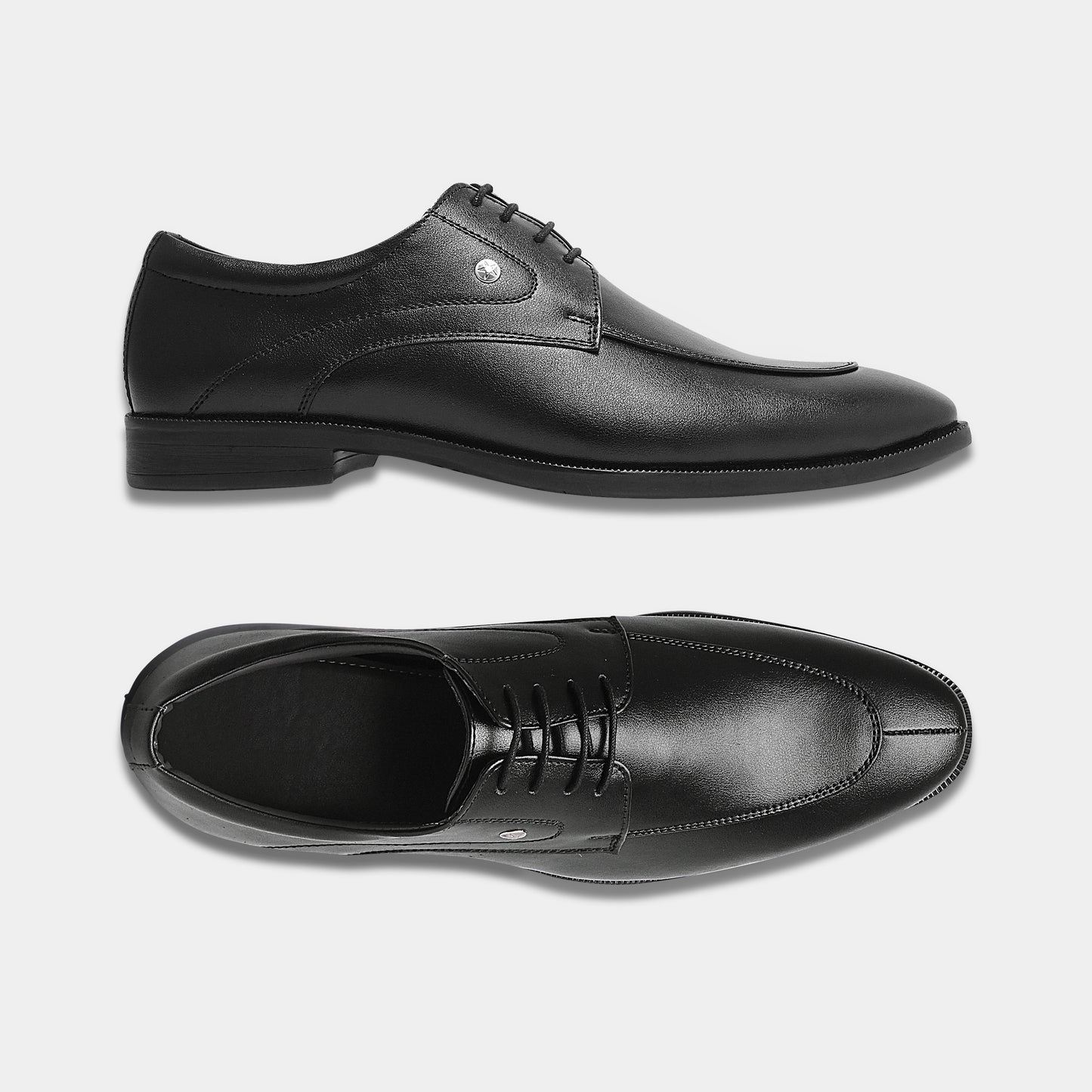 WAVEWALKER Arrow Split Toe Black Derby Formal Shoes For Men