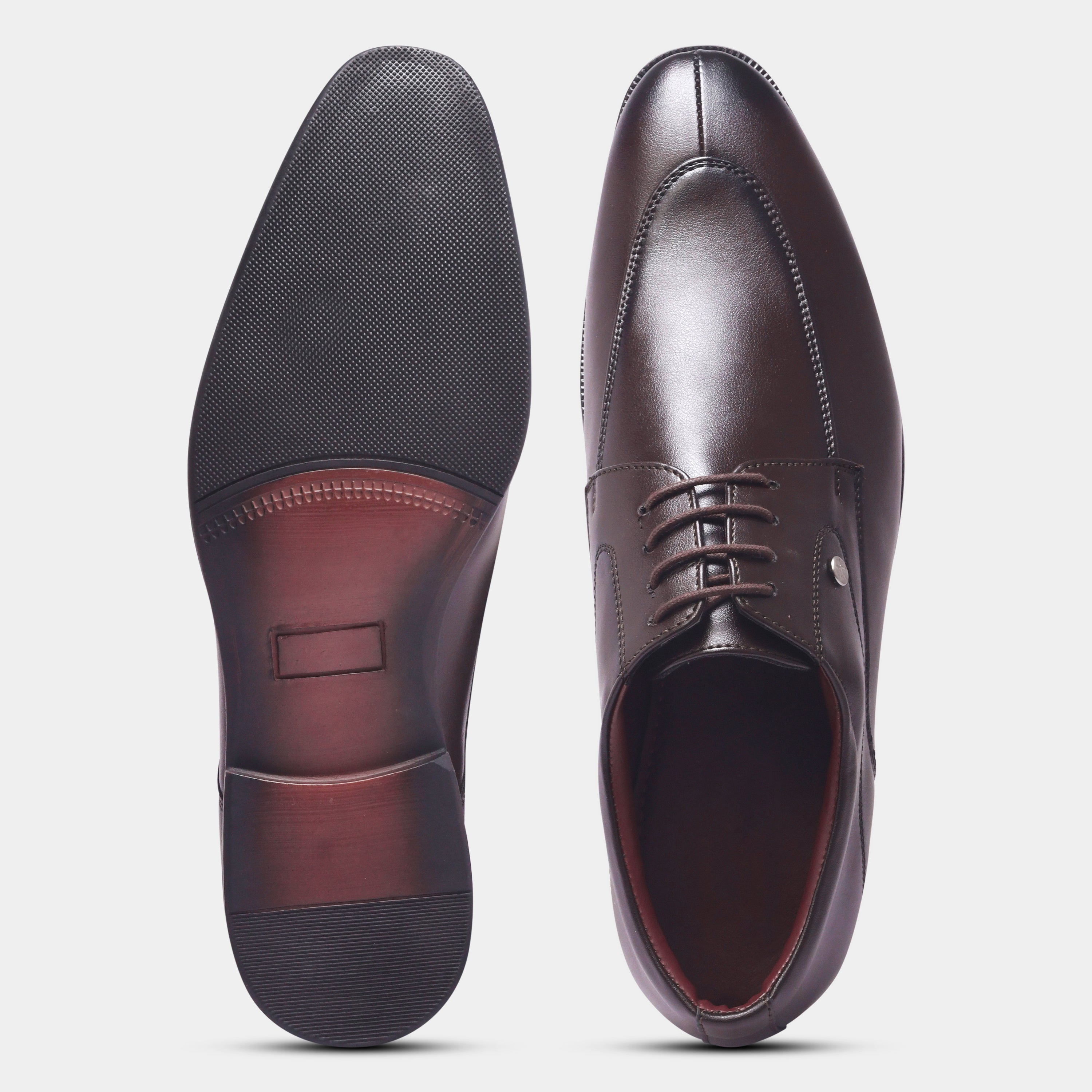 Wave Walker Arrow Split Toe Brown Derby Formal Shoes For Men