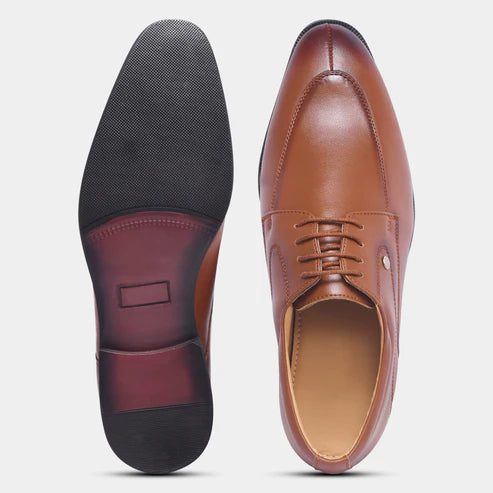 Wave Walker Arrow Split Toe Tan Derby Formal Shoes For Men