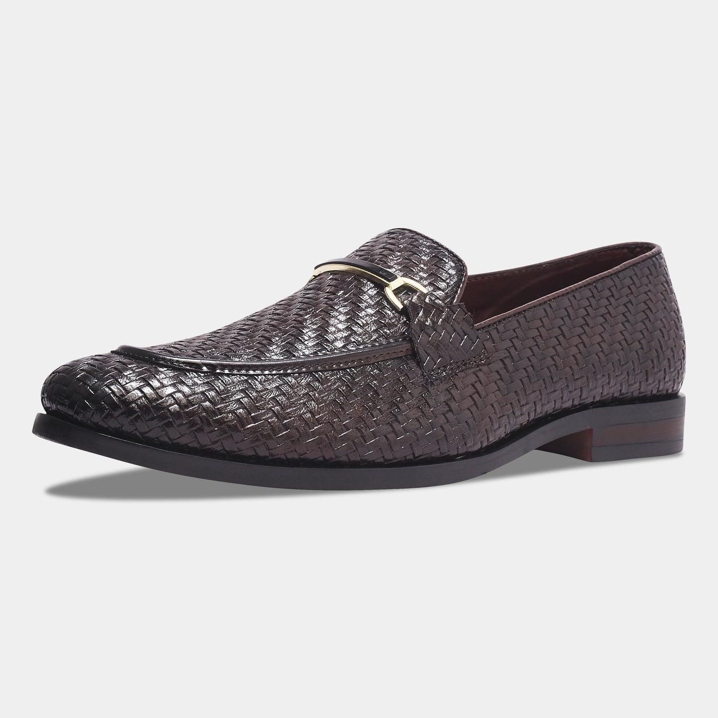Wave Walker Blaze Handcrafted Woven Brown Penny Loafers For Men