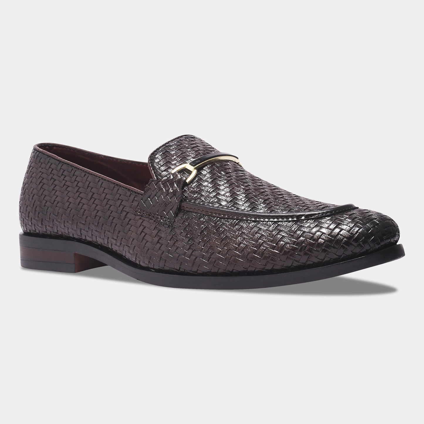 Wave Walker Blaze Handcrafted Woven Brown Penny Loafers For Men