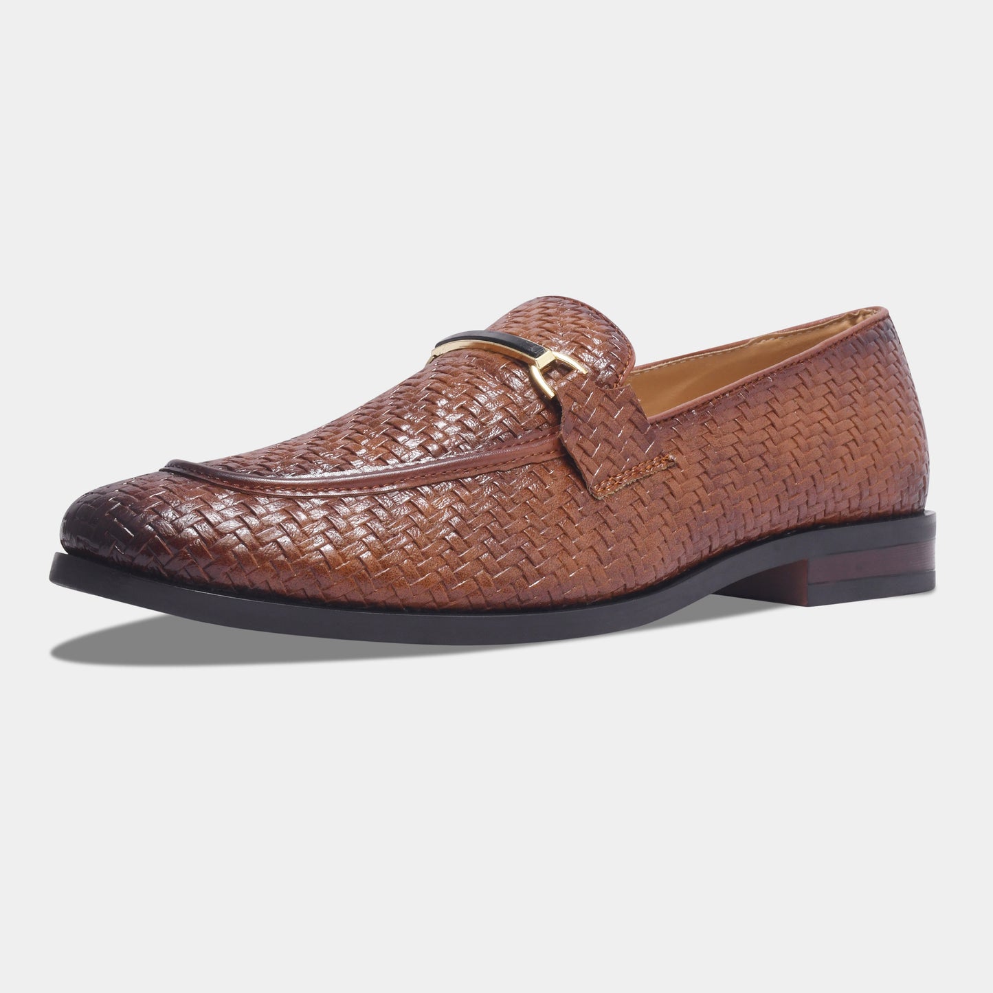 Wave Walker Blaze Handcrafted Woven Tan Penny Loafers For Men