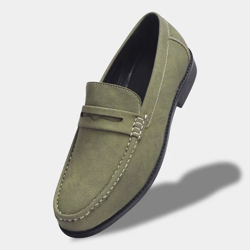 Wave Walker Charls Suede Loafers Green For Men