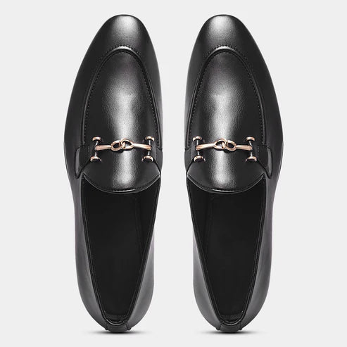 Wave Walker Command Classic Dress Black Penny Loafers For Men