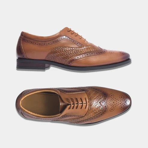 Wave Walker Cruse Sophisticated & Tan Stylish Lace-Up Brogue Shoes For