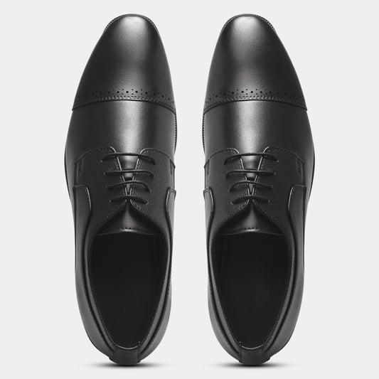 Wave Walker Grit Premium Oxford Black Shoes For Men