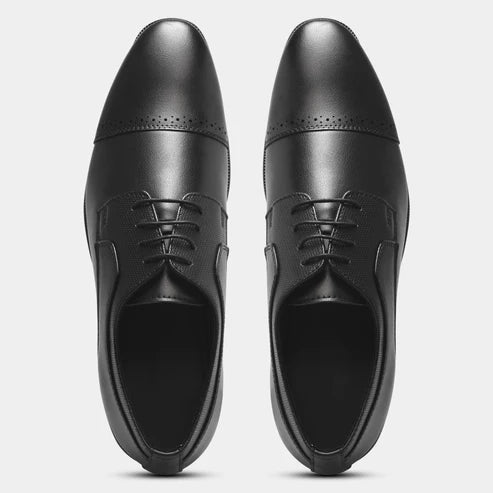 Wave Walker Grit Premium Oxford Black Shoes For Men