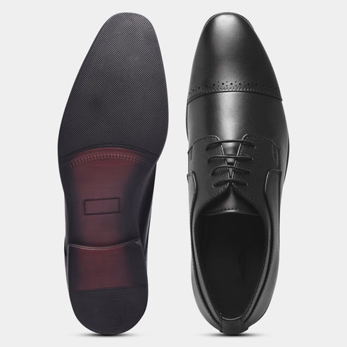 Wave Walker Grit Premium Oxford Black Shoes For Men