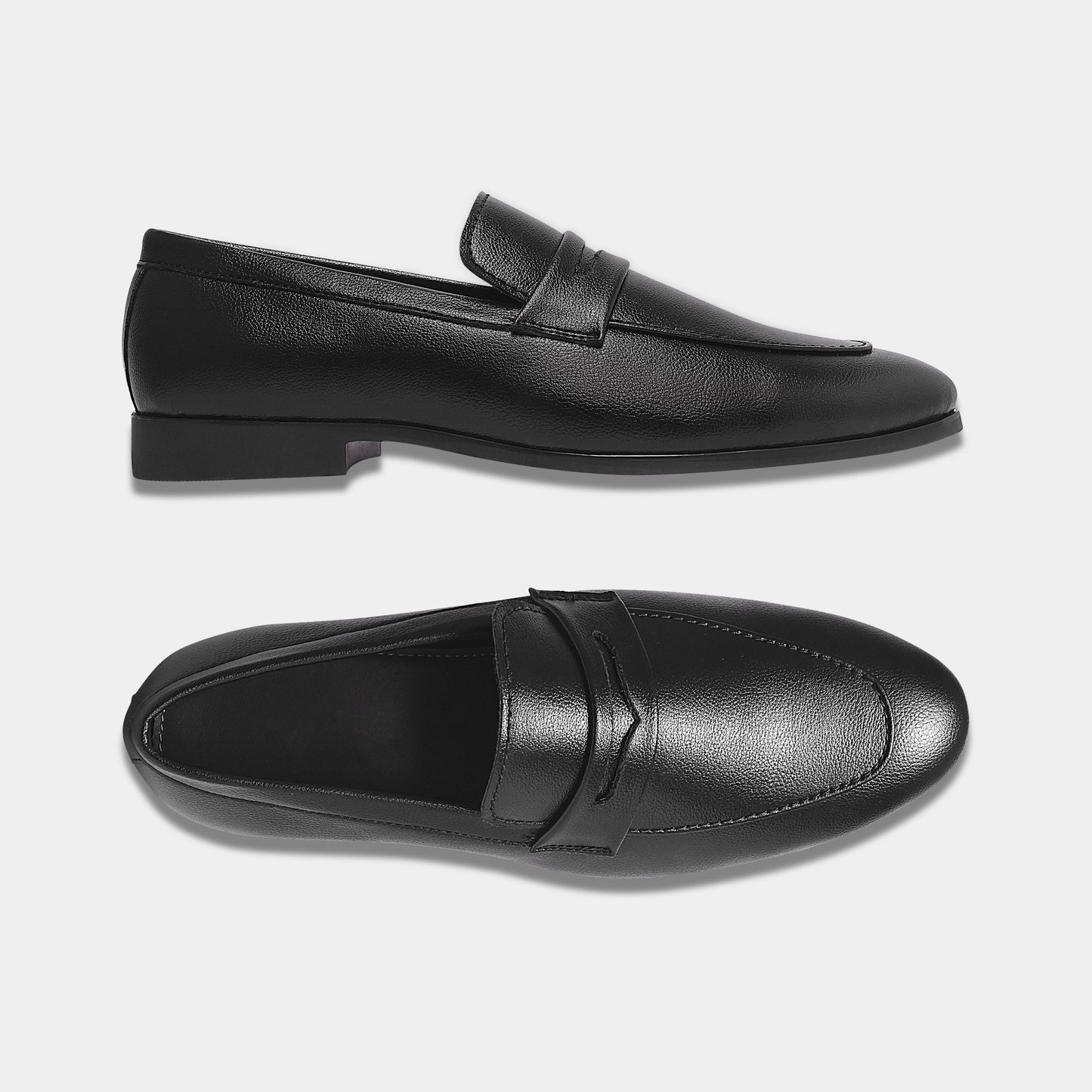 WAVEWALKER LEO Classic Dress Black Penny Loafers For Men